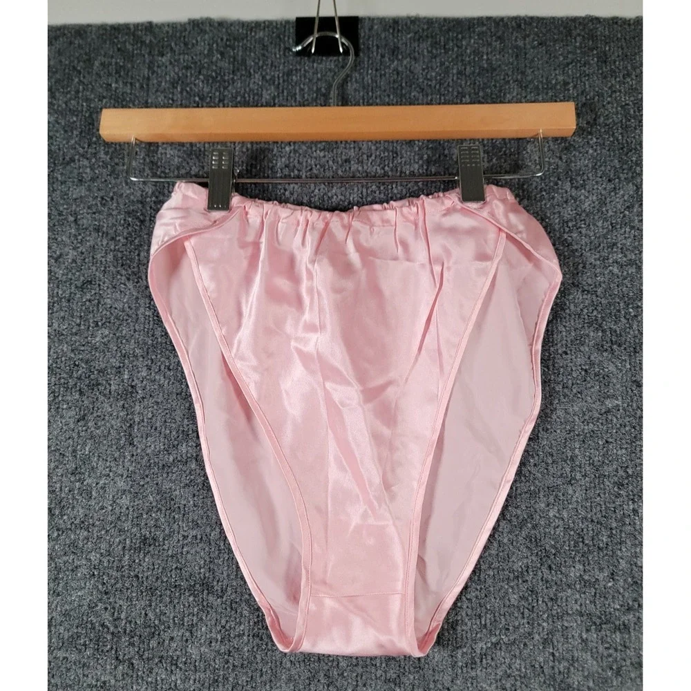 NWT 90s Victoria's Secret Second Skin Satin Panties Hi-Cut Underwear Small Pink